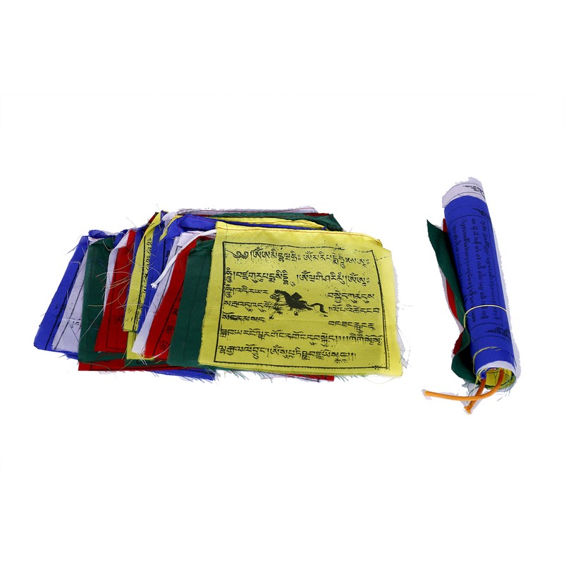 Tibetan Buddhist Fluttering Prayer Flags (Lungta) Mantras And Wind Horses-