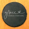 Faith and Hope: Laser Etched "Grace Changes Everything" Coasters: Inspirational