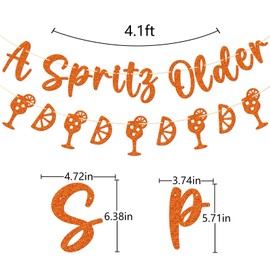 Qttier A Spritz Older Banner, Spritz Themed Birthday Decorations, Aperol Spritz Party Birthday Decorations, Aperol Spritz Banner