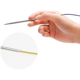 Aeelike 2.75mm Circular Knitting Needles 40cm, Short Round Knitting Needles with Flexible Cable, Metal Circular Needles for Knitting Socks, Fixed Circular Knitting Pins for Small Projects, Size US 2