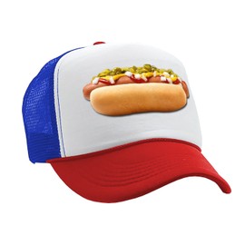 HOT Dog - Concession Truck fair Carnival Snack Food Mesh Trucker Cap Hat, RWB