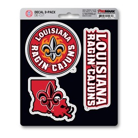 FANMATS NCAA University of Louisiana-Lafayette 3 Piece Decal Set,Red
