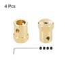 sourcing map Hex Coupler 8mm Bore Motor Hex Brass Shaft