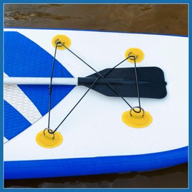 A ABSOPRO 4pcs 11cm Yellow D Ring Patch Pad PVC Stainless Steel for Surfboard Item Replacement