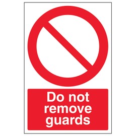 V Safety Do Not Remove Guards Sicherheitsschild aus gebürstetem Aluminiumverbundstoff, Hochformat, 150 x 200 mm, 3 mm