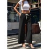 EdgeVibe Women Palazzo Pants Wide Leg High Waist Adjustable Knot
