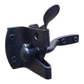 Black Auto Gate Latch for Garden Gates – Self-Locking Catch with Fixing Screws – Padlock Compatible – Pack of 1