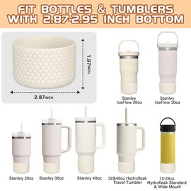 WUQID Heart Shaped Texture Silicone Boot Compatible with Stanle Quencher H2.0 & IceFlow Flip 20oz 30oz 40oz & Hydroo Sport Flask 12-24oz, Anti-Slip Bottle Bottom Sleeve Cover for 2.8-2.95in Bottom