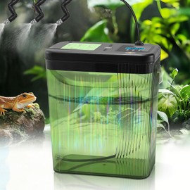 RUNWUSHENG Reptile Misting System - 2-Gallon Large Water Tank, 3 Adjustable 360° Nozzles, Touch-Controlled Light, for Chameleons, Snakes, Lizards and More