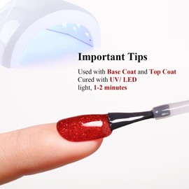 Ozzeal Glitter Gel Polish,Christmas Red Glitter Gel Nail Polish Sparkle Shimmer Gel Glitter Nail Polish Fall Winter Soak off LED UV Gel Nail Polish for Art DIY Manicure 15ML