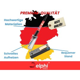 DELPHI Soldering Iron Set 60 W Soldering Station 23 in 1 Soldering Set with Temperature Adjustable 200-450 °C, 6 x Soldering Tips Soldering Kit with On/Off Switch, Soldering Iron Stand Soldering Set