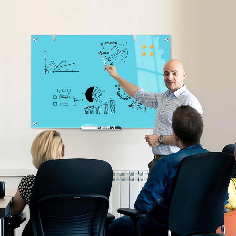 White Board Dry Erase Board 36x24 Inches Magnetic Glass Whiteboard,