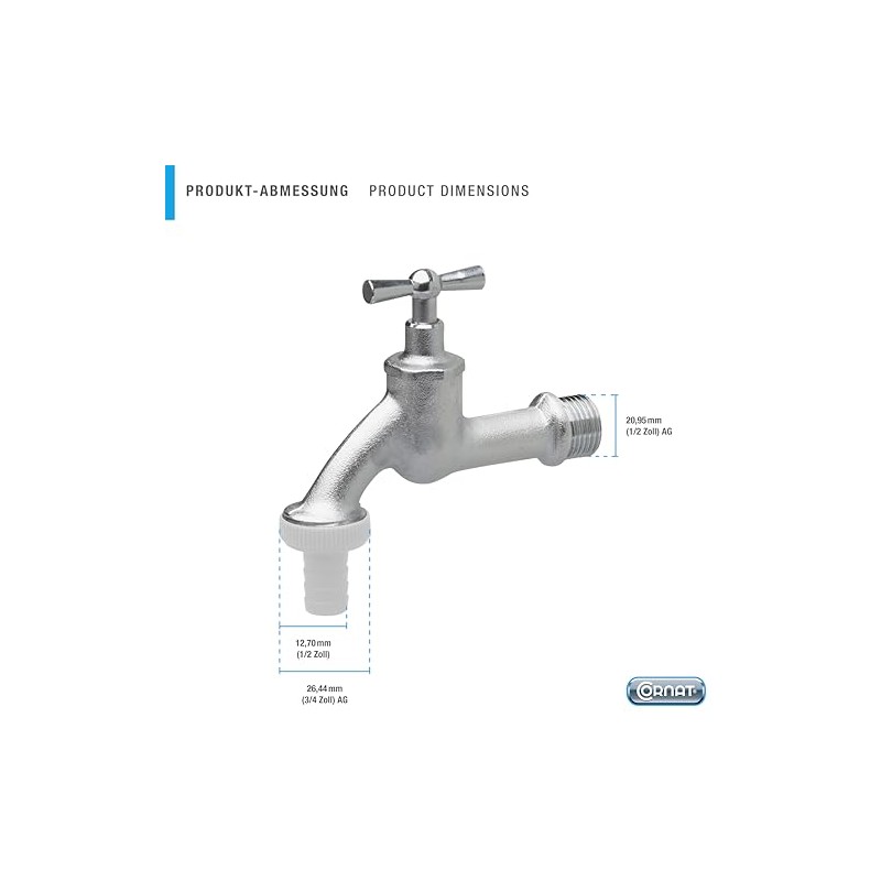 Connex FLOR92590 Discharge Valve Brass 1/2-Inch Matte-Chromed