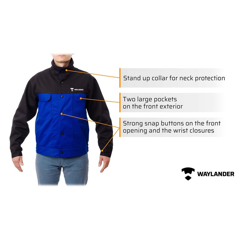 Waylander Flame Resistant FR Cotton Welding Jacket with Snap Button
