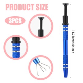 Tyqour Pack of 3 Piercing Ball Twister, Piercing Ball Pliers Stainless Steel Piercing Pliers for Balls with 4 Claws, Pircings Ball Holder Prong for Beads, Watches, Glasses, Soldering, Jewellery Making
