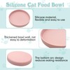 Apatal Silicone Cat Food Bowl Shallow Dishes 5.9in Wide Cats
