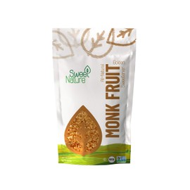 Sweet Nature Monk Fruit Sweetener, Golden - Non GMO - Gluten Free - Sugar Substitute - Kosher - Keto Friendly (1 lb)
