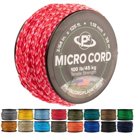 Paracord Planet Micro Paracord – Thin Braided Cord for Crafting, Fishing, and DIY Projects in 125 ft Spools – Lovespell