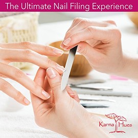 Karma Organic Glass Nail File- Professional Nail Buffer smooth finish strengthen and beautify nails