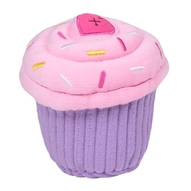 ZippyPaws Birthday Cupcake- Dog Squeaky Toys to Keep Them Busy, Funny Food Plush for Small, Medium, & Large Dogs, Cute Stuffed Puppy Toy, Pet Products, Gift for Dogs of All Breeds, Soft & Cuddly- Pink