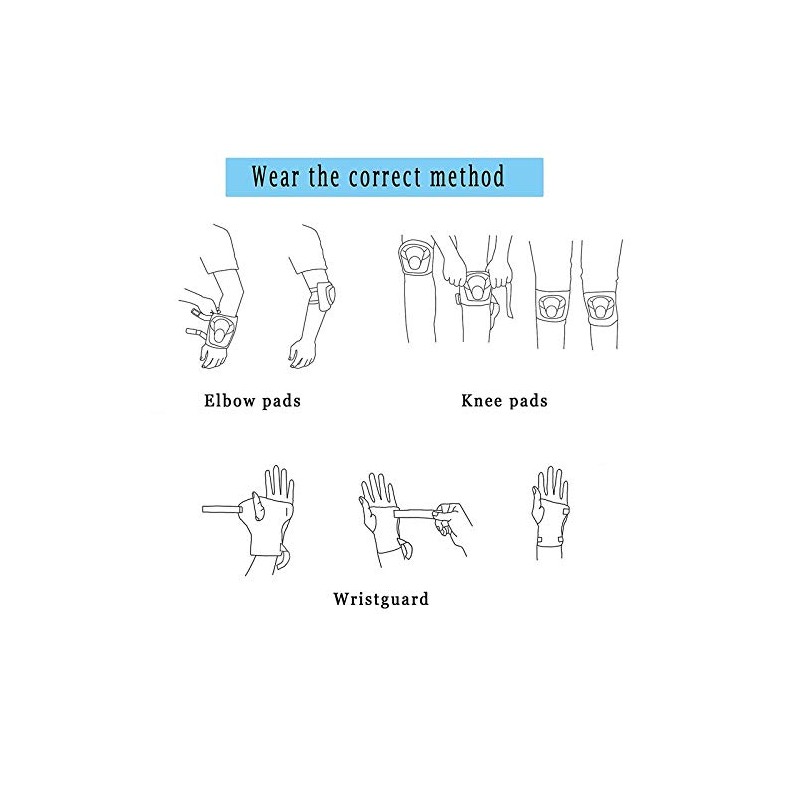 Children Protective Gear Set, 6pcs Adjustable Wrist Guards Protective Gear