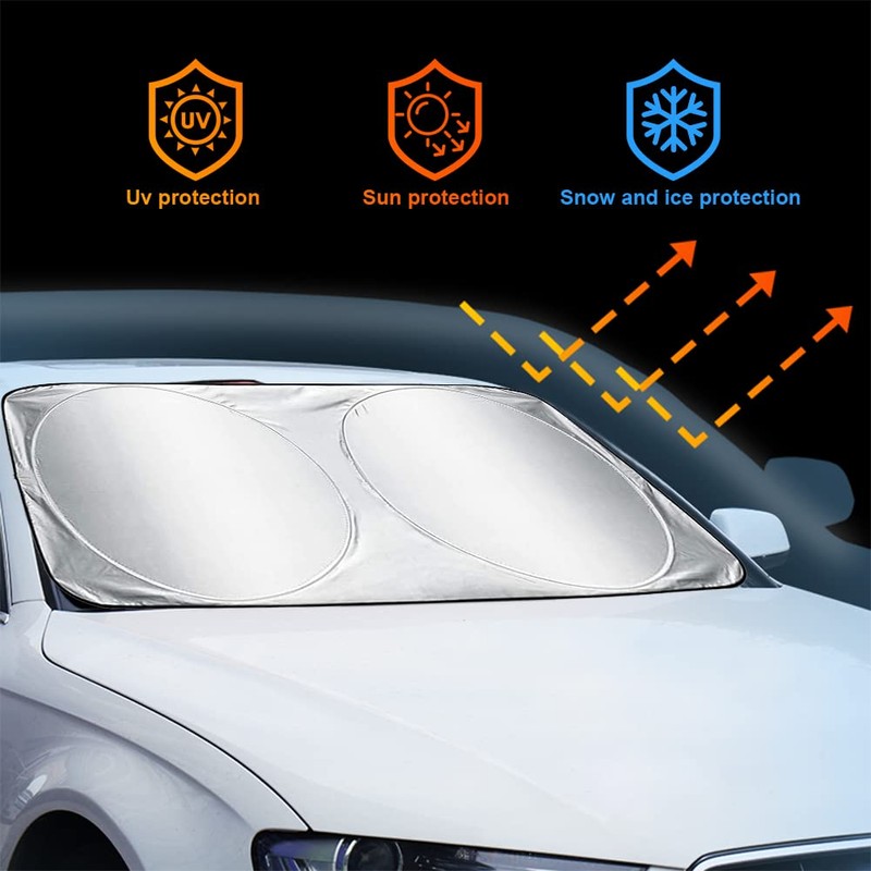 150x85cm Car Sunshade with Nano Black Tech - Silver-Coated Zero