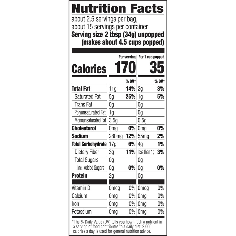 Orville Redenbacher's Microwave Popcorn, White Corn, 3.28 oz., 6-Count