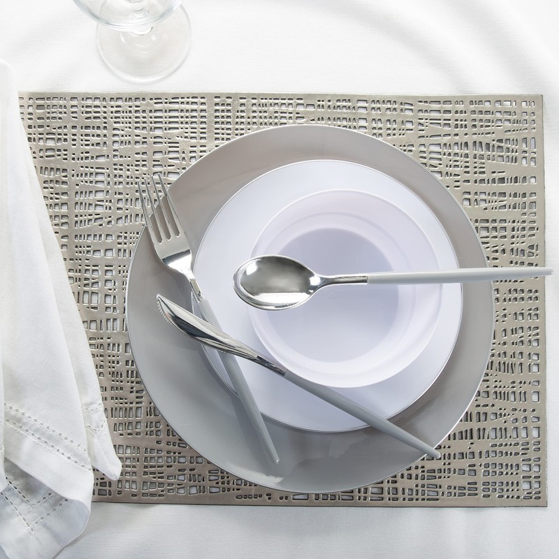 Home Details 4 Pack Santorini Metallic Placemat, Kitchen, Dinning Room,