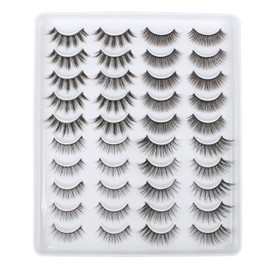 Oreola 3D False Eyelashes Natural Look Artificial Eyelashes, Lightweight, Reusable, 4 Layers Natural Lashes, Fluffy Faux Mink Lashes for Germany Make-Up, Cat Eye Cosplay Eyelashes