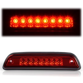 LQI LED 3rd Brake Light Compatible with Toyota Tacoma 1995-2015 Third Brake Light Lamp Signal Stop Cargo Red Lens Clear Housing