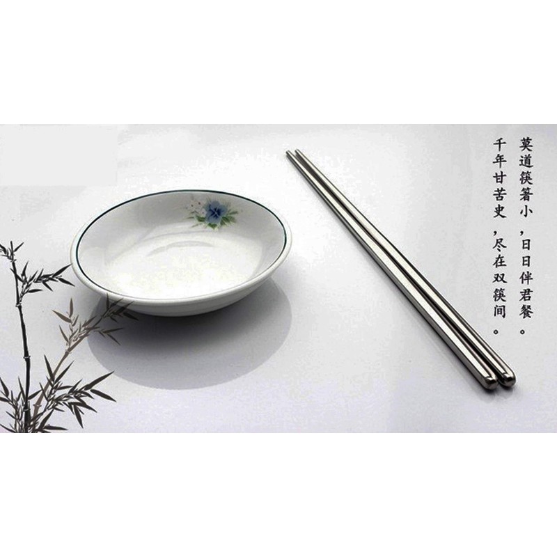 Stainless Steel Chopsticks Metal Chinese Chopsticks (10 Pairs)
