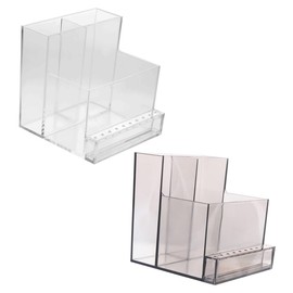 SAFIGLE 2pcs Nail Drill Bit Organizer Display Stand Transparent Nail Tool Storage Box for Manicure Durable Holder and Training