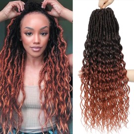 Crochet Hair for Women Deep Faux Locs Crochet Hair Perfect for Daily Wear or Events Crochet Locs for Women Soft Locs 18 Inch 8 Packs Ombre Ginger Color
