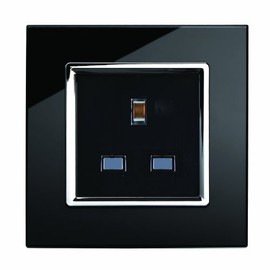 Retrotouch Stunning Innovative Designer Range 13A Single Plug Socket, Black