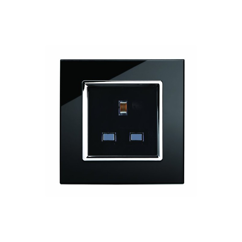 Retrotouch Stunning Innovative Designer Range 13A Single Plug Socket, Black