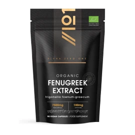 Organic Fenugreek Extract 7500mg - 90 Capsules (V) - High Strength 20% Saponins (100mg) Fenugreek Supplement - 3 Months Supply - by Alpha01