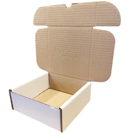 W.E. Roberts Postal Boxes White Cardboard boxes for posting small business packaging 15x15x6cm (6"x6"x2½") Shipping box, Small parcel boxes, Box mailers Pack of 10