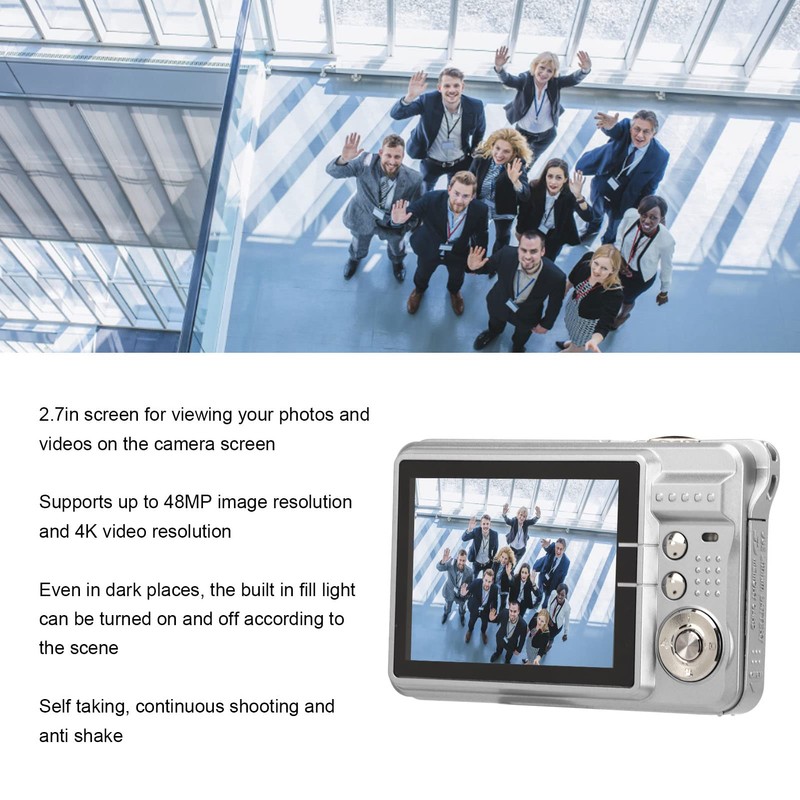 4K Digital Camera, 48MP Mini Children Video Camera, 8X Zoom