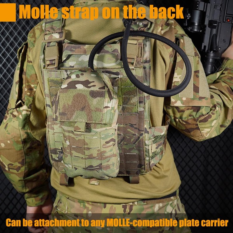 KRYDEX GEAR Tactical Hydration Pouch Molle Hydration Bag for 1L