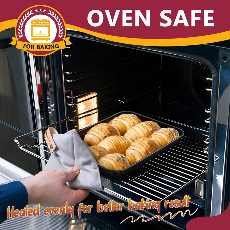 Small Toaster Oven Tray, P&P CHEF 10.4” Nonstick Toaster Oven