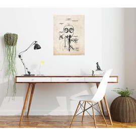 Gas Mask Patent Print Old Look (24" x 30") M12192