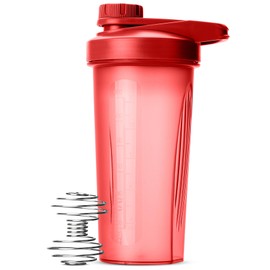 Mr. Pen- Shaker Bottle for Protein Mixes, 28 oz, Red With Twist Cap and Wire Whisk Ball, Mixer Cup for Shakes