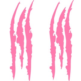 Claw Marks Car Headlight Decals Car Stickers Stripes Scratch Decal Vinyl for Sports Cars, Light Pink 15.8 in, 2pcs