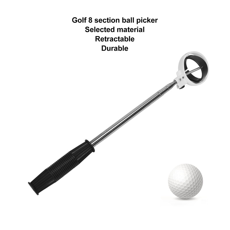 Golf Ball Retriever Telescopic Ball Picker Stainless Steel 8 Sections