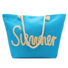 CIOOU Extra Large Beach Bags for Women Waterproof Beach Bags and Totes With Zipper Travel Daily Tote Bag (Summer bag blue)