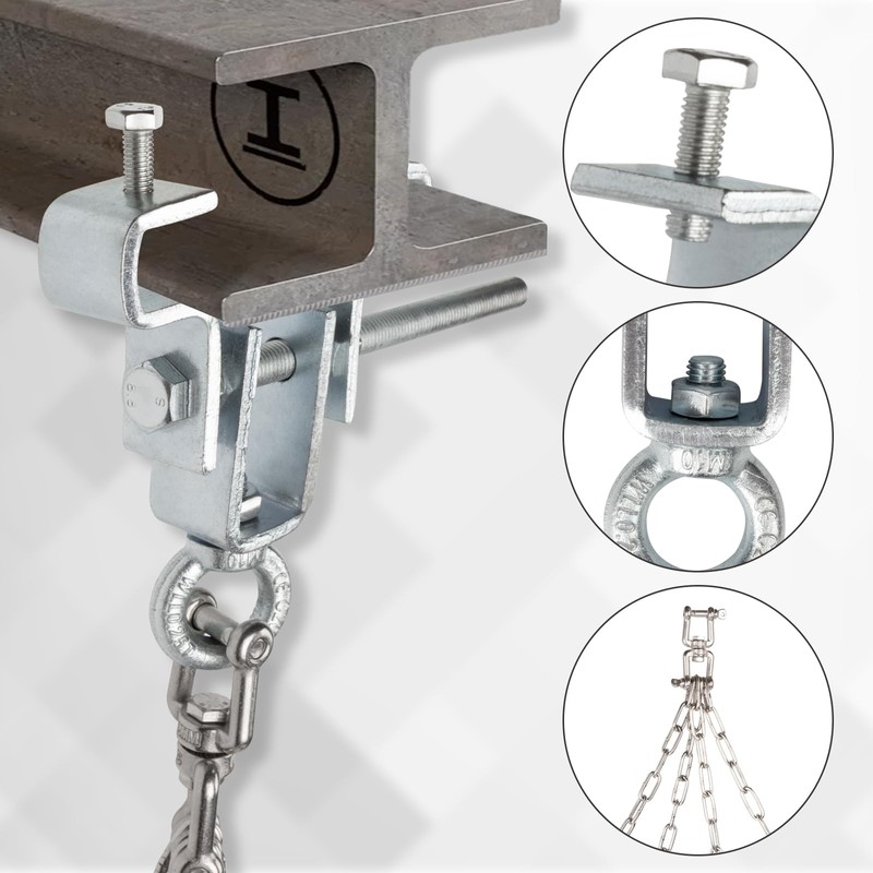 Jiaxitek Heavy Duty I-Beam Clamp Holder, Boxing Bag Hanger/Lifter, Adjustable