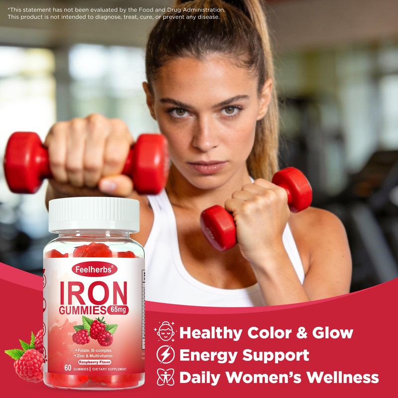 Iron Gummies for Women with Multivitamin, Iron Supplement for Women