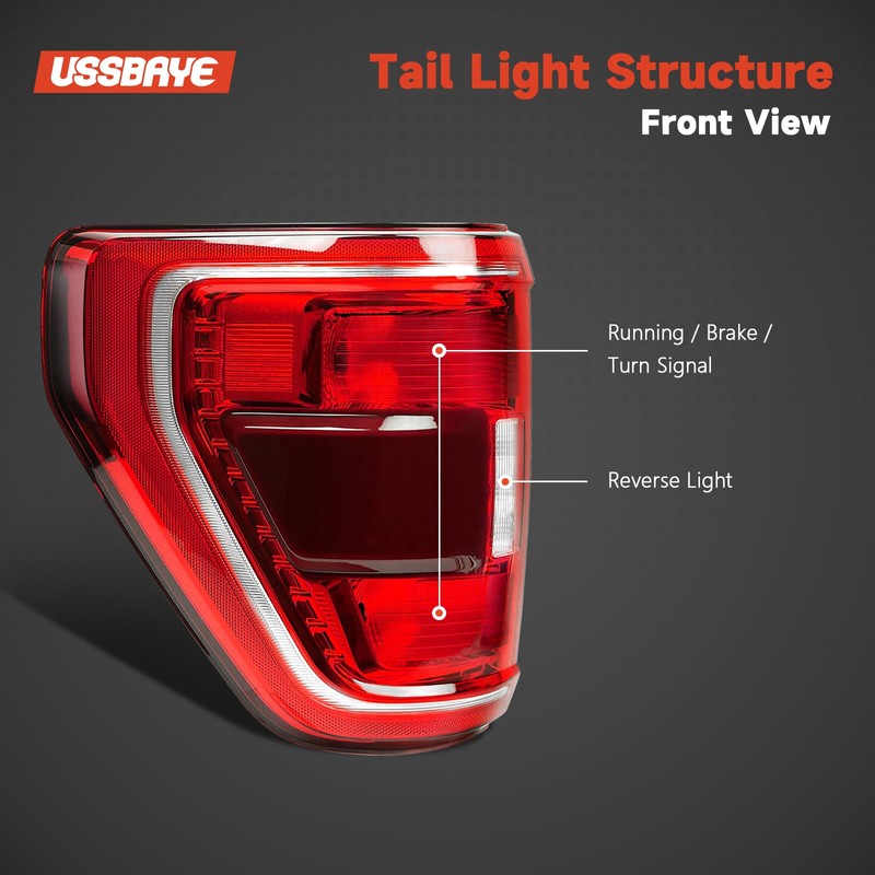 Tail Light Compatible with 2021 2022 2023 Ford F150 XL/STX/XLT