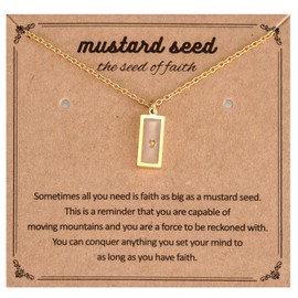 HUTIMY Mustard Seed Gifts for Women Faith Birthday Jewelry Christian Inspiration Mustard Seed Necklace