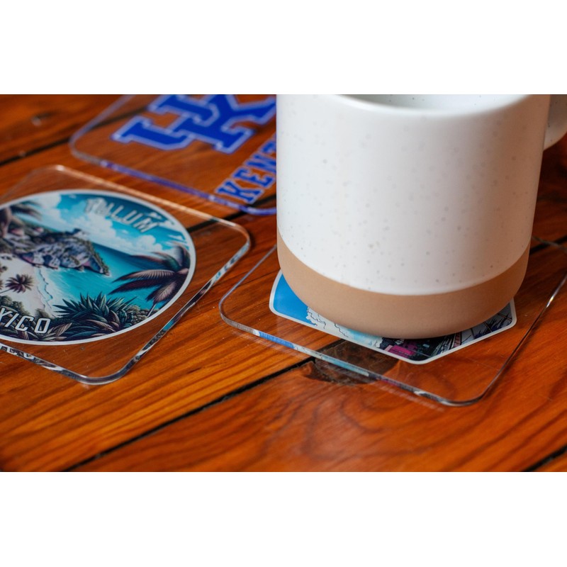 Monaco Monaco Souvenir-Home Decoration 4x4-Inch Coaster Acrylic 4 Pack